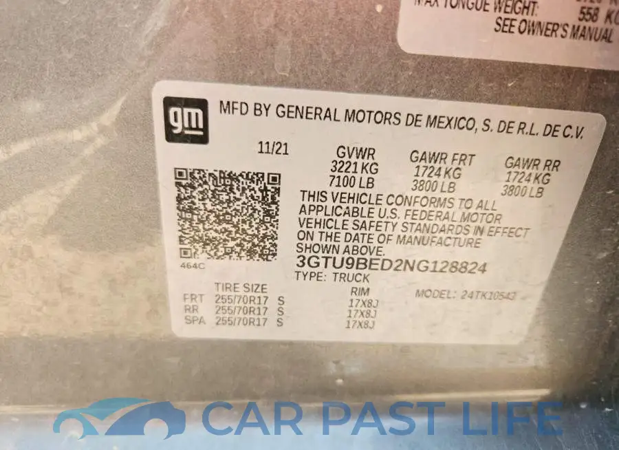 3GTU9BED2NG128824# 12