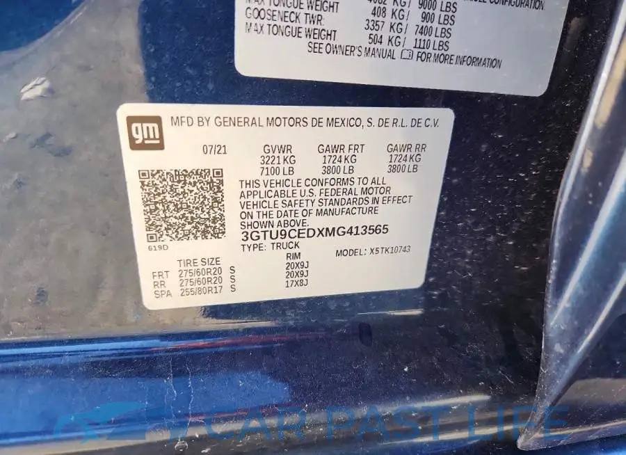 3GTU9CEDXMG413565# 13