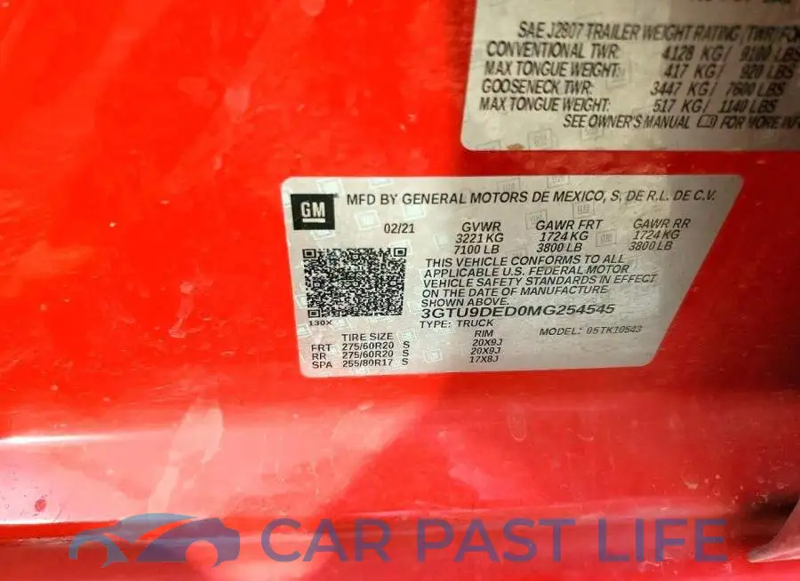 3GTU9DED0MG254545# 12