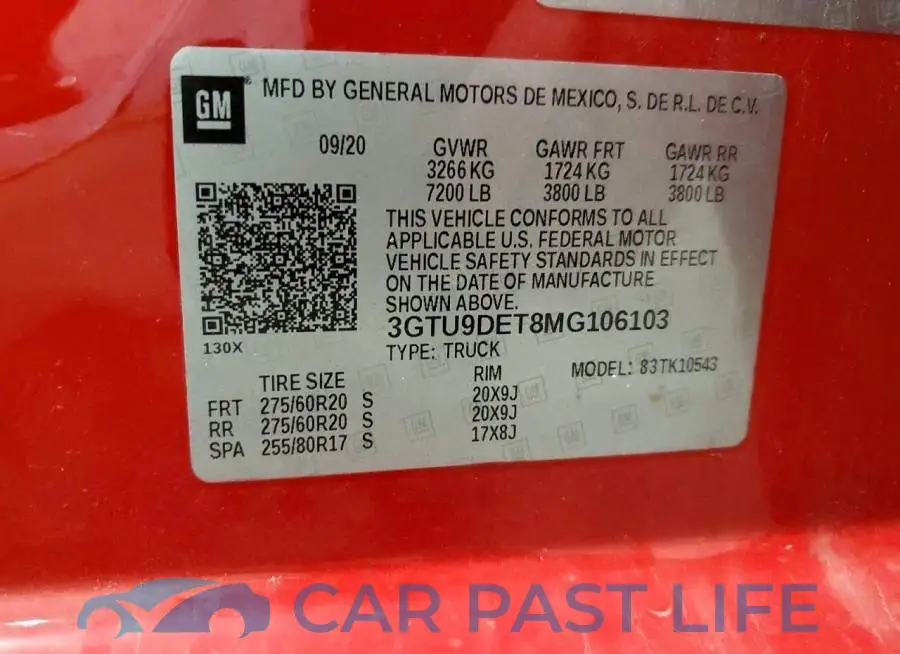 3GTU9DET8MG106103# 12