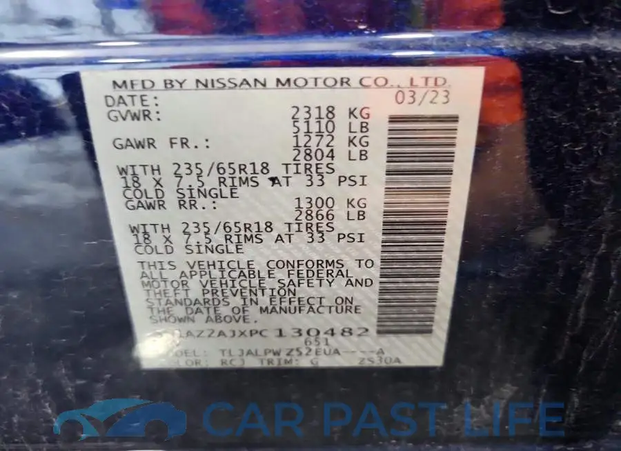 5N1AZ2AJXPC130482# 13