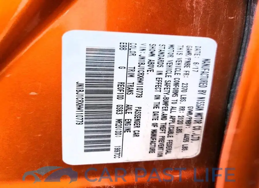 JN1BJ1CRXHW110779# 12