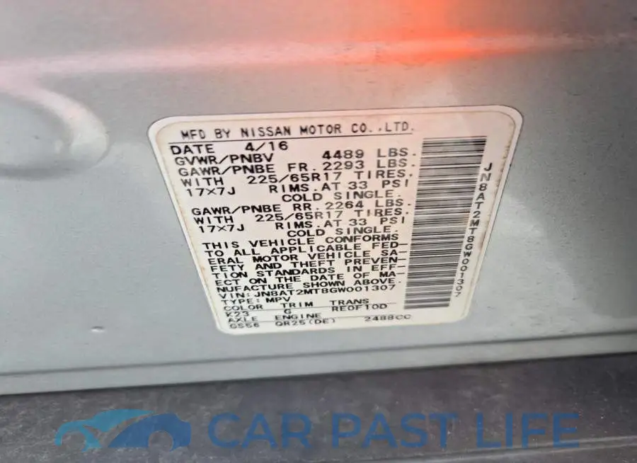 JN8AT2MT8GW001307# 14