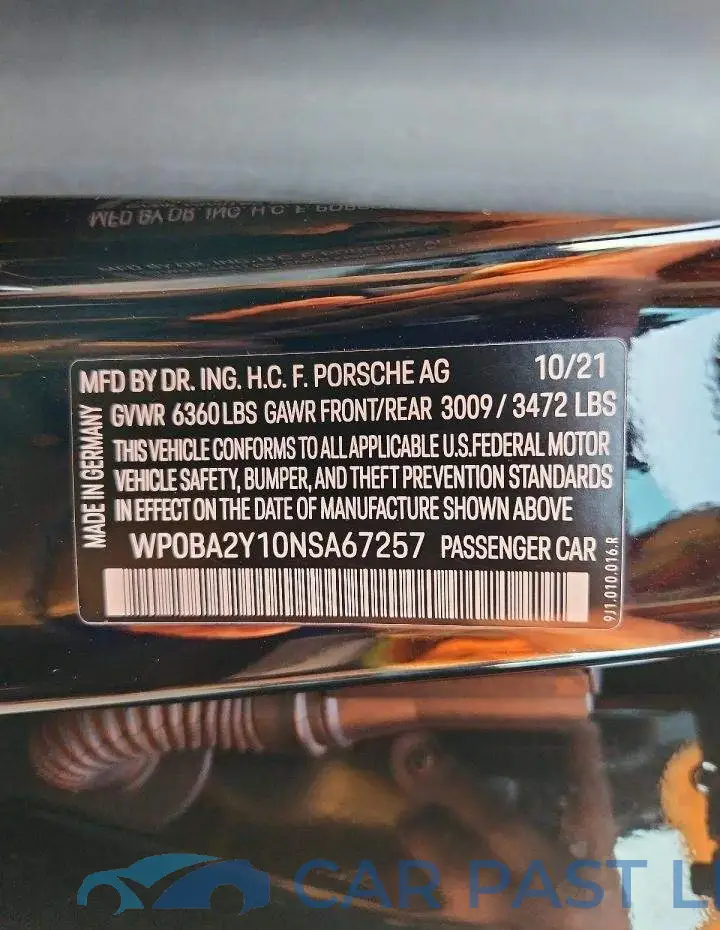 WP0BA2Y10NSA67257# 12