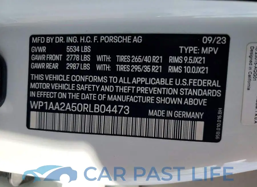 WP1AA2A50RLB04473# 13