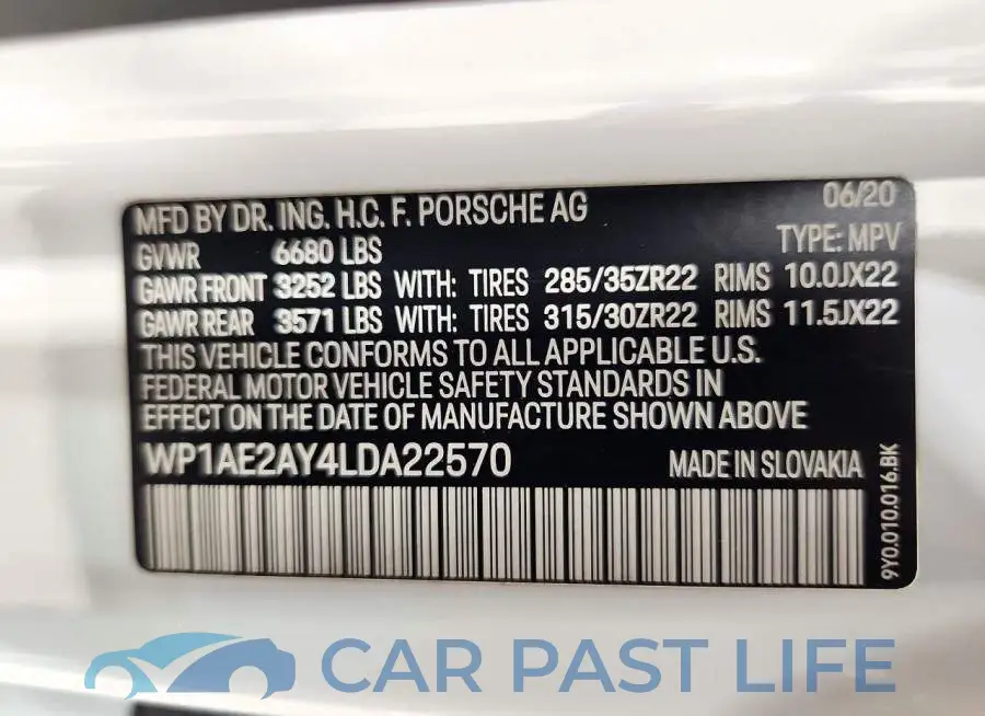 WP1AE2AY4LDA22570# 13