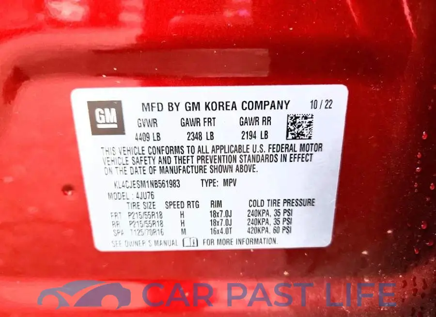 KL4CJESM1NB561983# 13