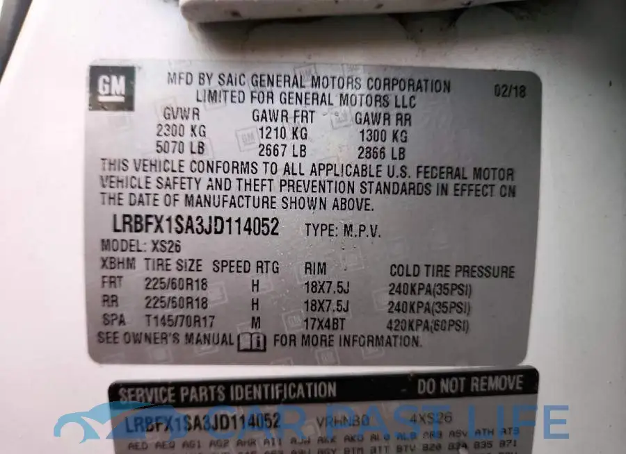 LRBFX1SA3JD114052# 14