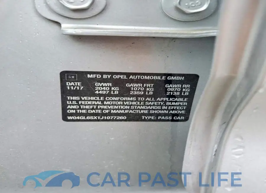 W04GL6SX1J1077260# 12