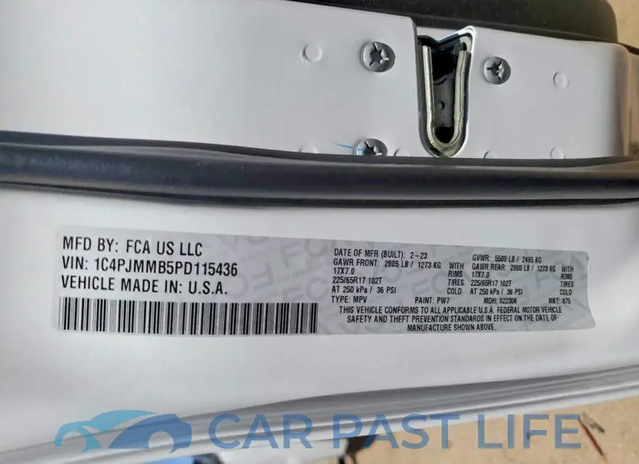 1C4PJMMB5PD115436# 12