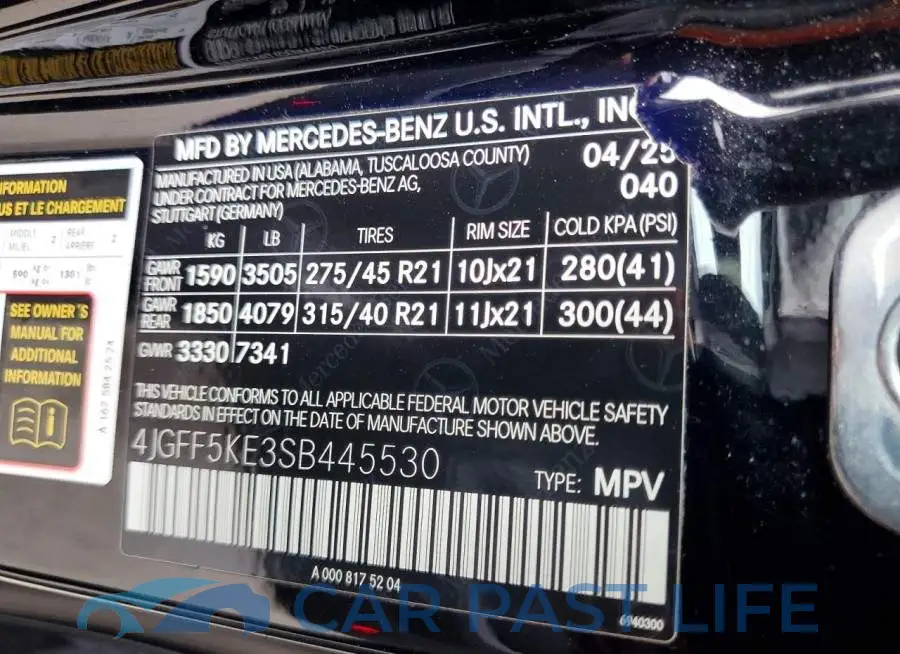 4JGFF5KE3SB445530# 13