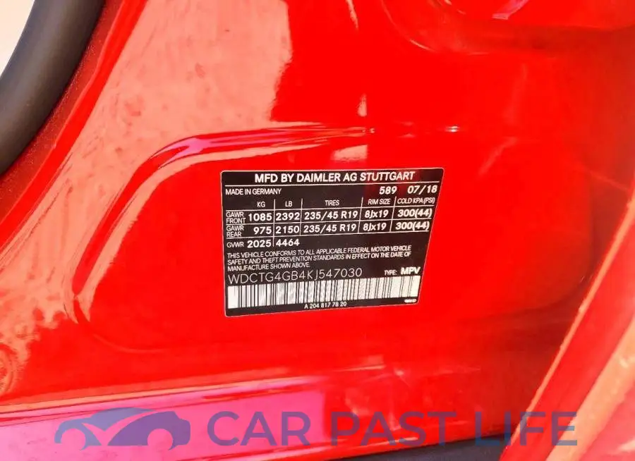 WDCTG4GB4KJ547030# 12