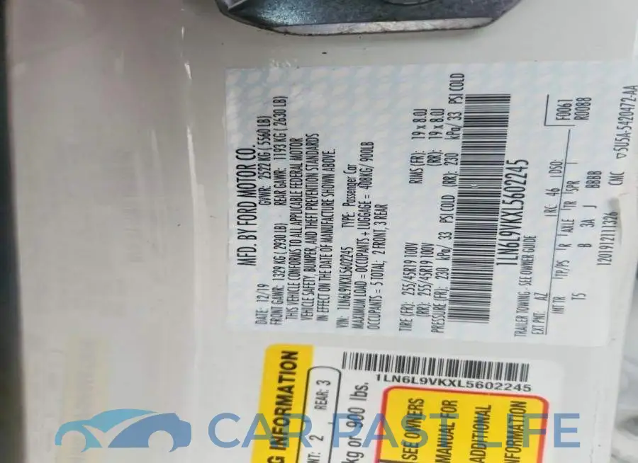 1LN6L9VKXL5602245# 12