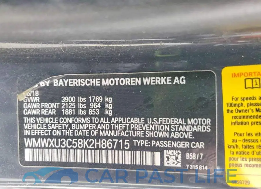 WMWXU3C58K2H86715# 13