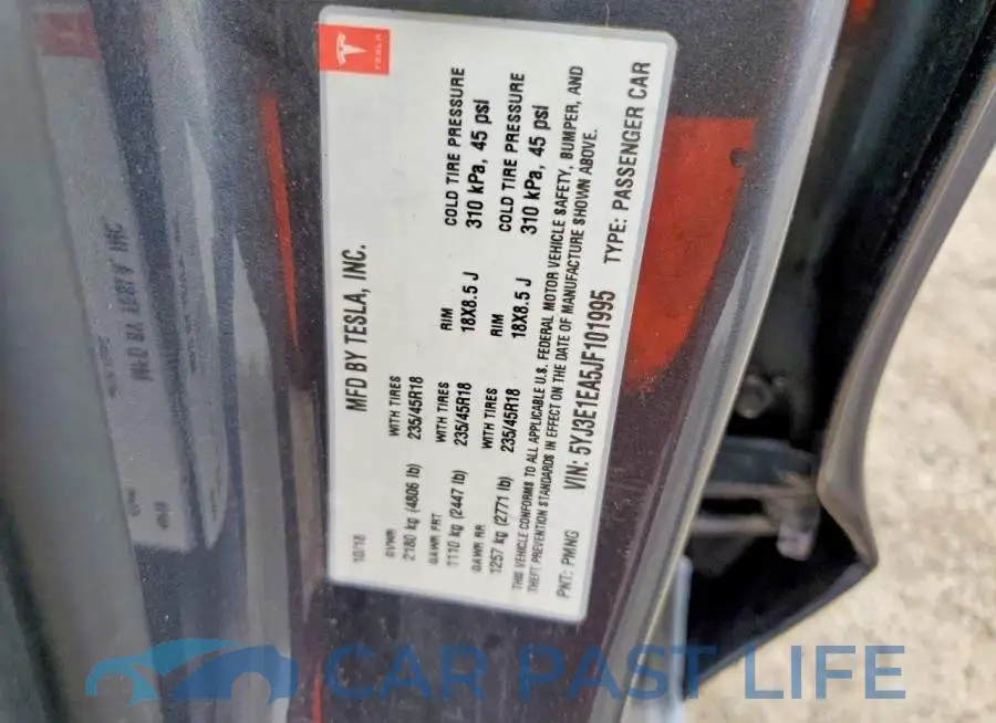 5YJ3E1EA5JF101995# 12