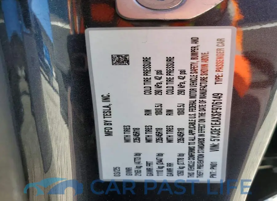 5YJ3E1EAXSF976149# 13
