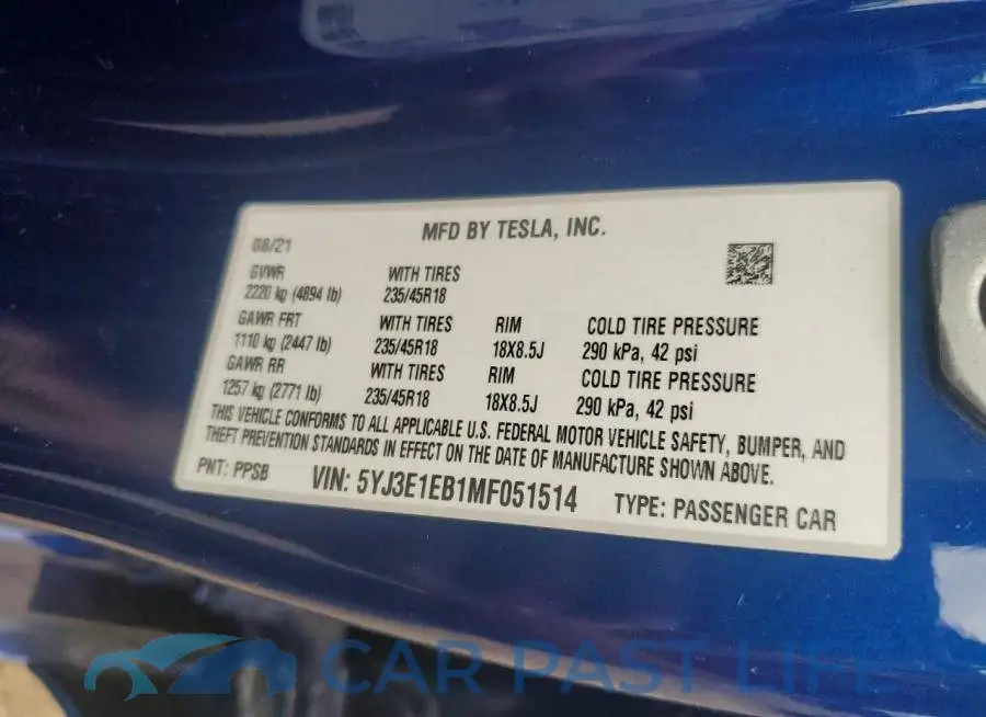 5YJ3E1EB1MF051514# 12