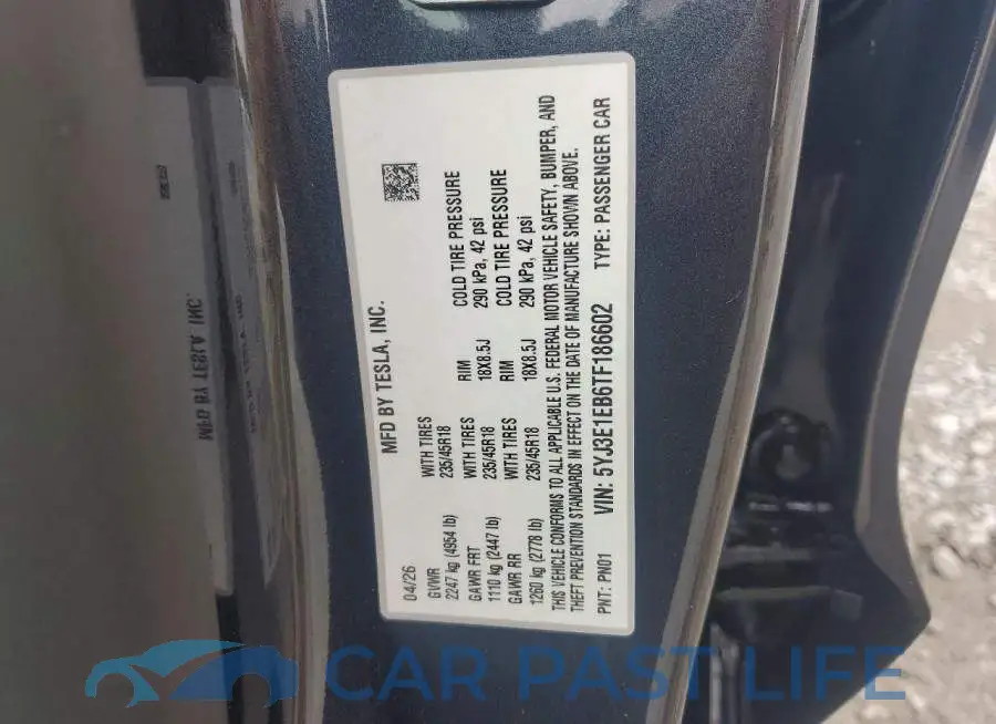 5YJ3E1EB6TF186602# 12