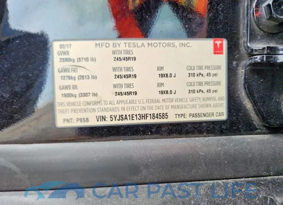 5YJSA1E13HF184585# 13