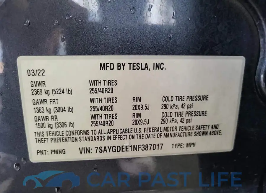 7SAYGDEE1NF387017# 10