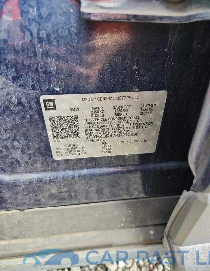 1GYFZBR47KF217296# 13