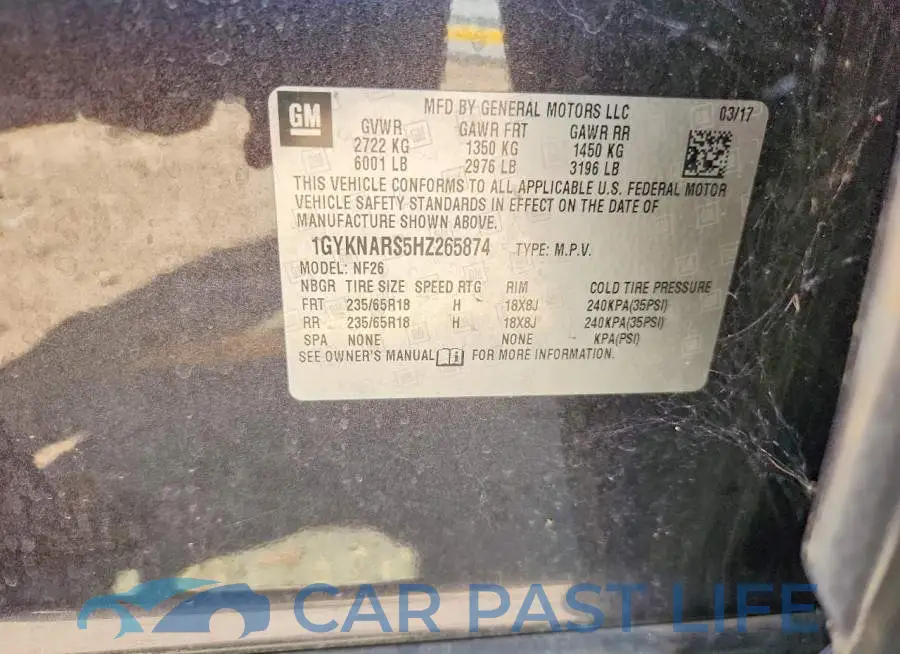 1GYKNARS5HZ265874# 13