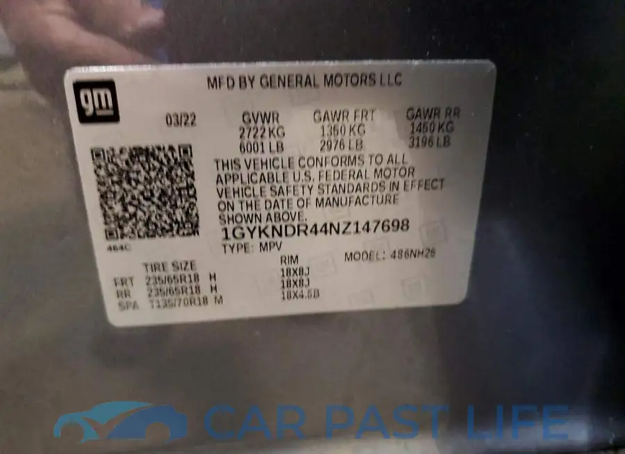 1GYKNDR44NZ147698# 14
