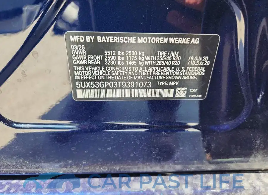 5UX53GP03T9391073# 13