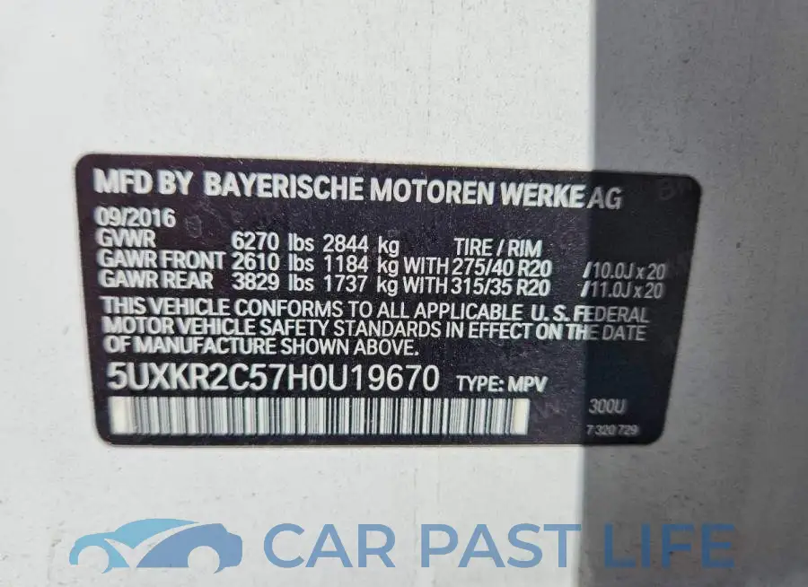 5UXKR2C57H0U19670# 13