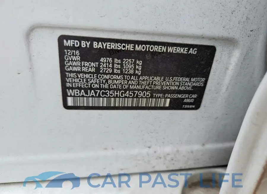 WBAJA7C35HG457905# 13