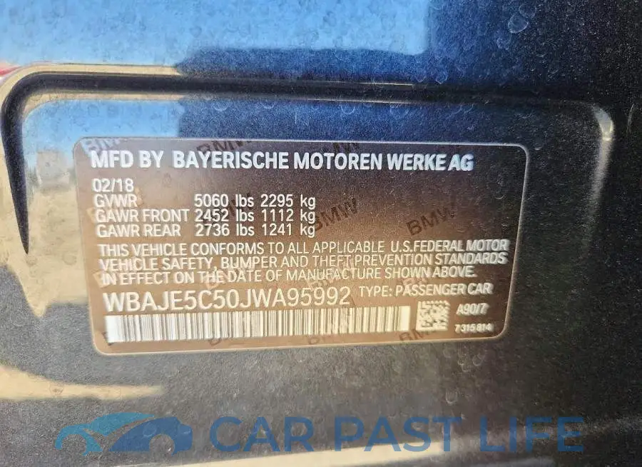 WBAJE5C50JWA95992# 12