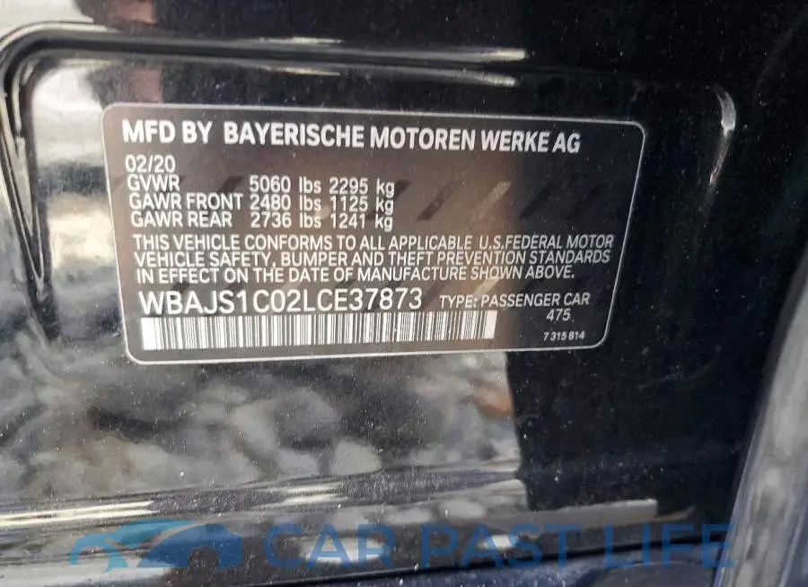 WBAJS1C02LCE37873# 12