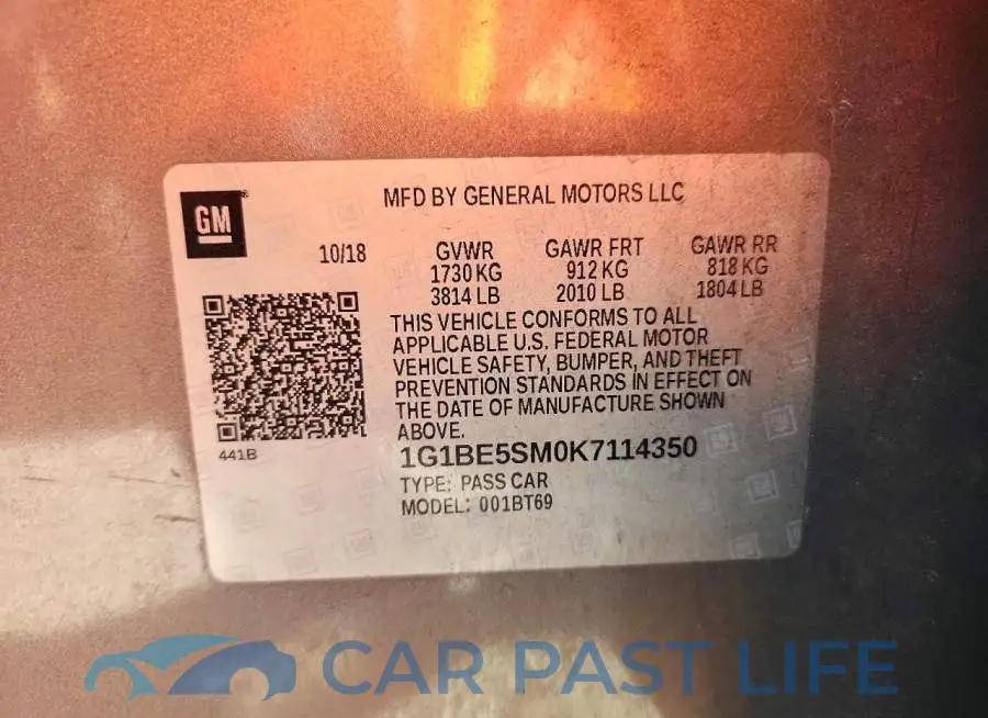 1G1BE5SM0K7114350# 12