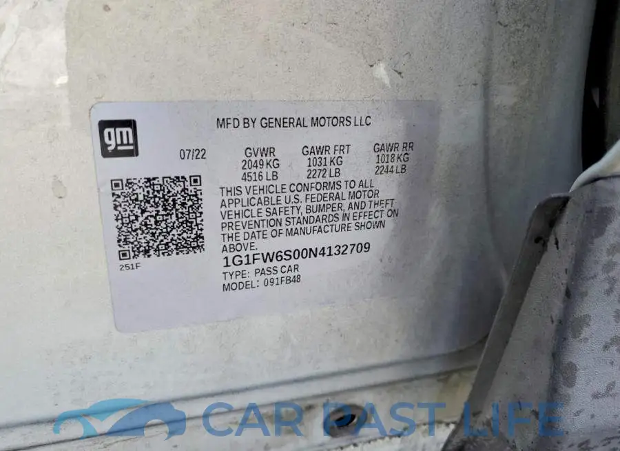 1G1FW6S00N4132709# 12