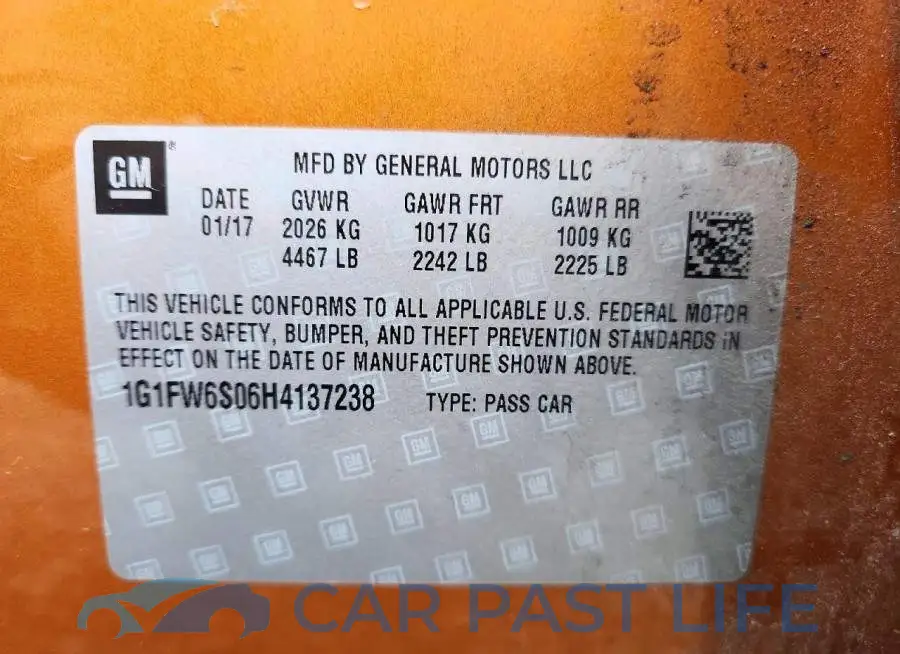 1G1FW6S06H4137238# 12