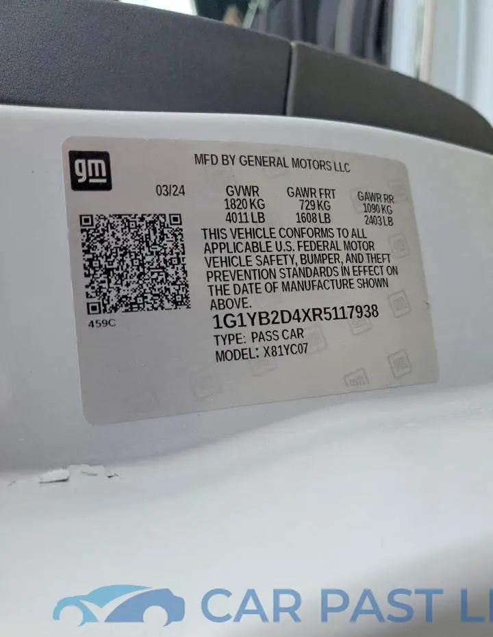 1G1YB2D4XR5117938# 12