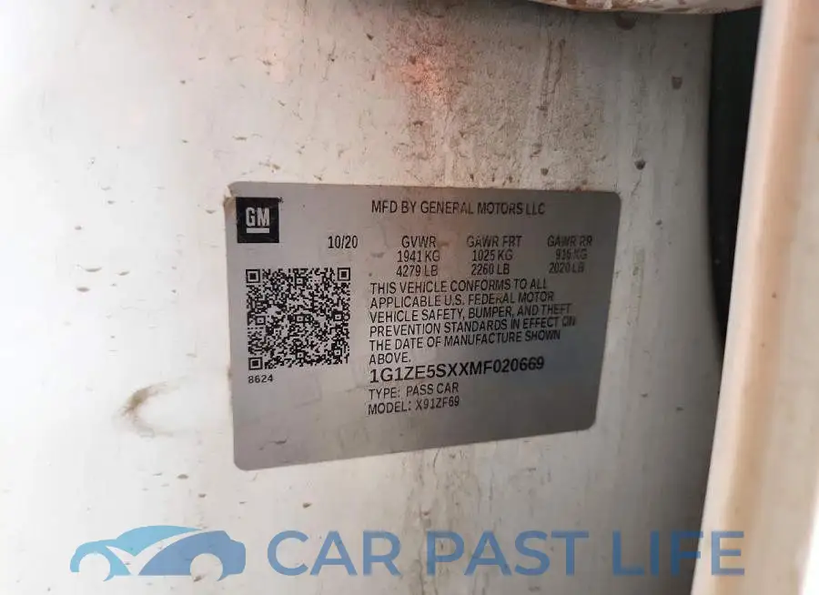 1G1ZE5SXXMF020669# 12