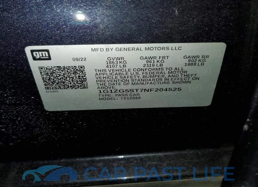 1G1ZG5ST7NF204525# 12