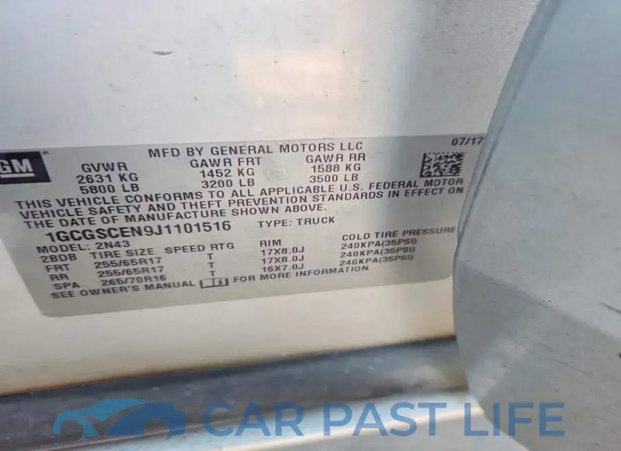1GCGSCEN9J1101516# 12