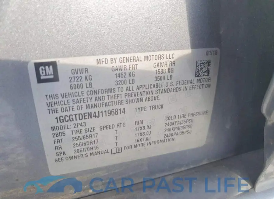 1GCGTDEN4J1196814# 12