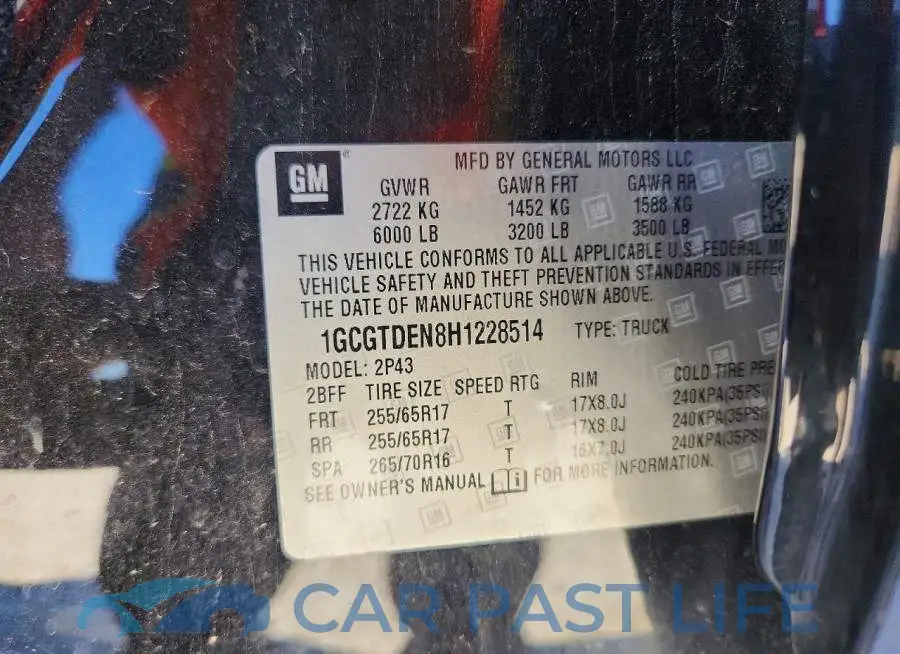 1GCGTDEN8H1228514# 12