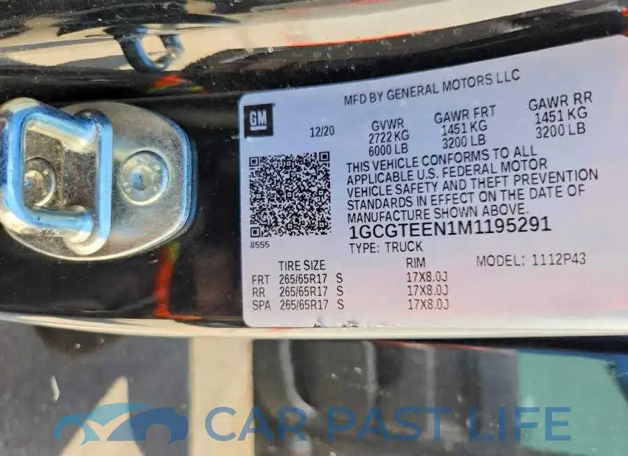 1GCGTEEN1M1195291# 12