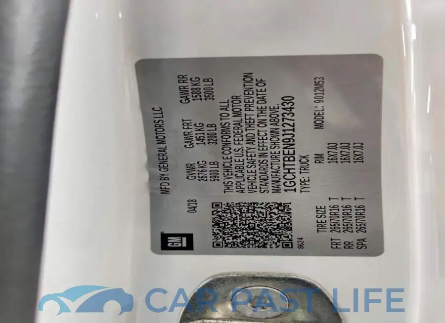 1GCHTBEN9J1273430# 12