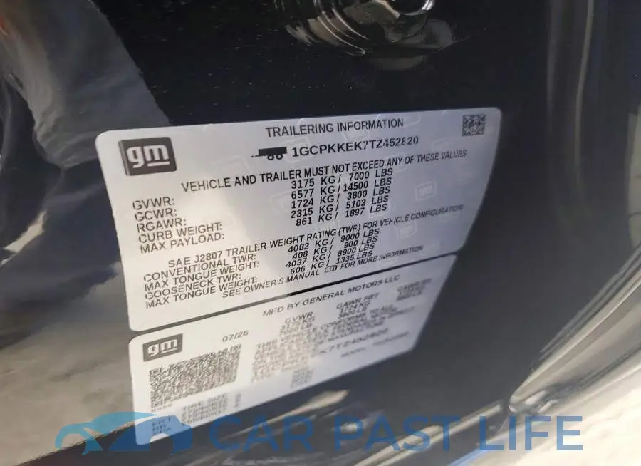 1GCPKKEK7TZ452820# 12
