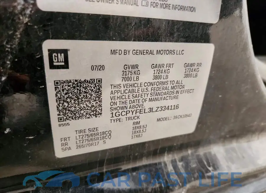 1GCPYFEL3LZ334116# 12