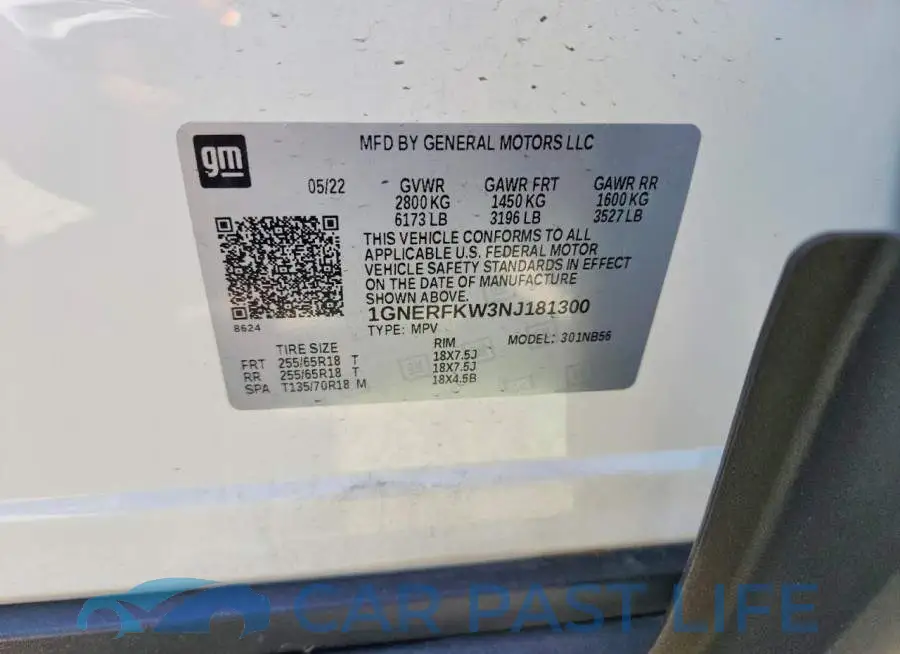 1GNERFKW3NJ181300# 13