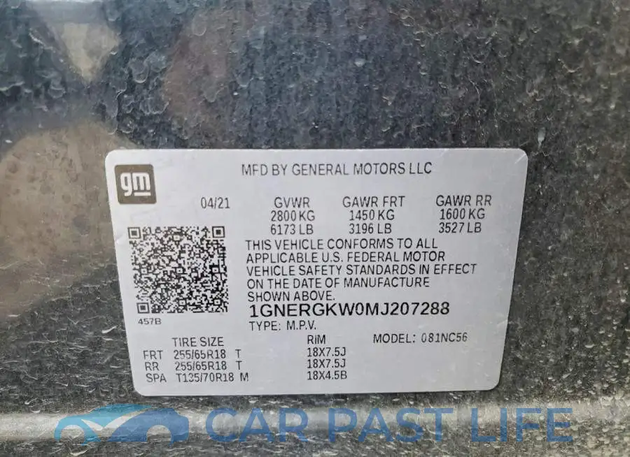 1GNERGKW0MJ207288# 13