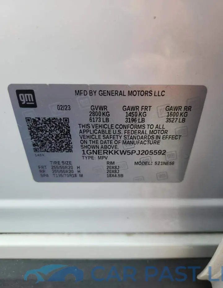1GNERKKW5PJ205592# 13