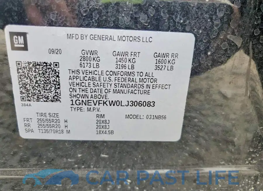 1GNEVFKW0LJ306083# 13