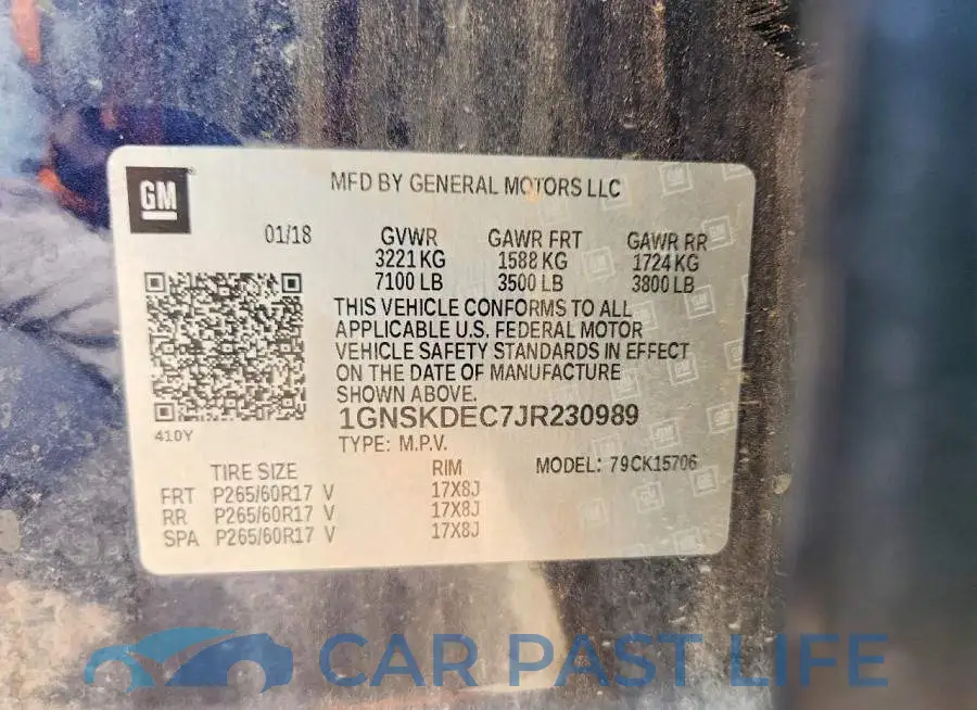 1GNSKDEC7JR230989# 13